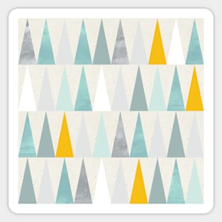 Geometric Pointy Triangles in Blue and Silver Sticker